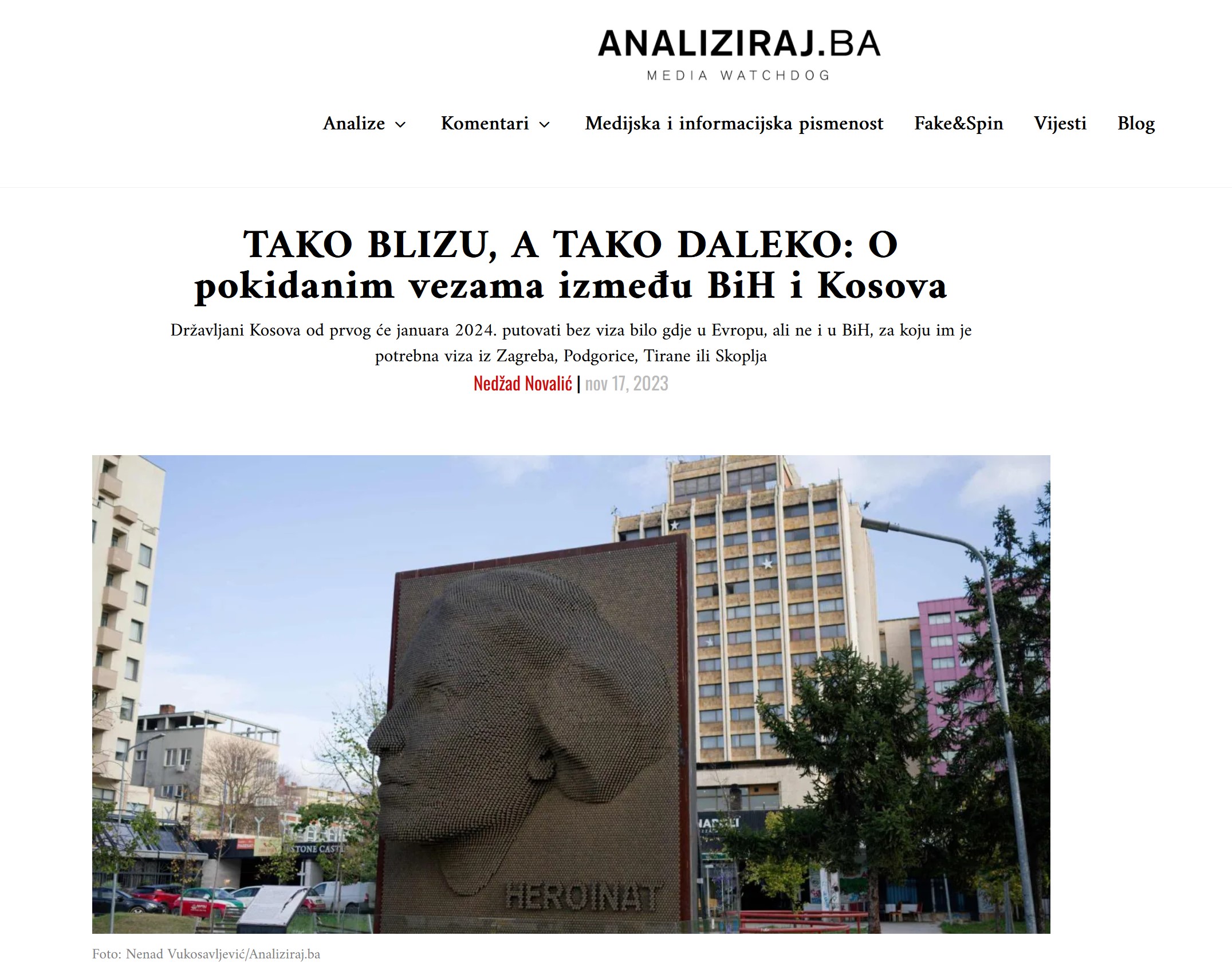 SO CLOSE, YET SO FAR AWAY: On the severed ties between BiH and Kosovo