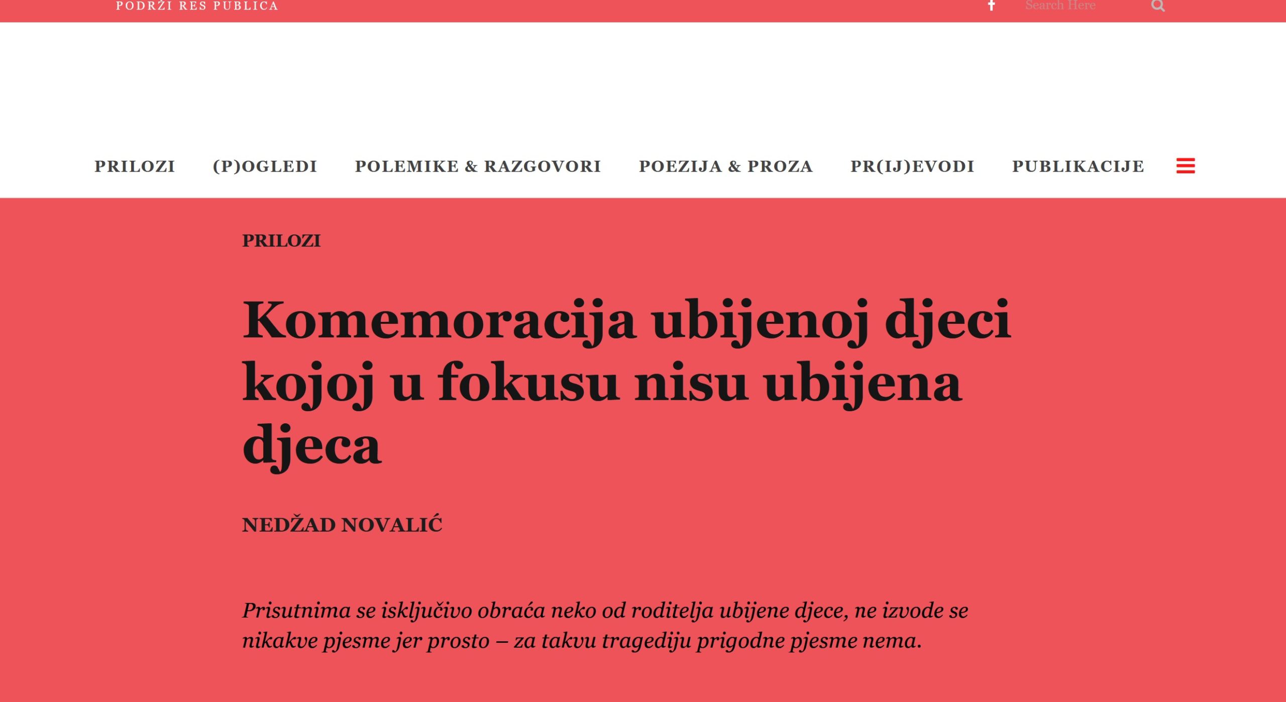 Commemoration for Killed Children Not Focused on Killed Children