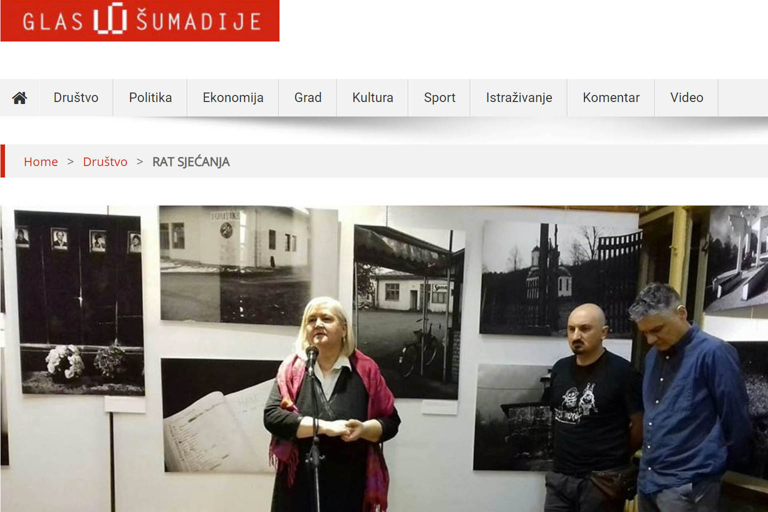 Glas Šumadije o izložbi “Rat sjećanja” u Kragujevcu